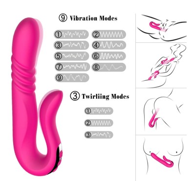 Deluxe Twirling Vibrating Thruster RED